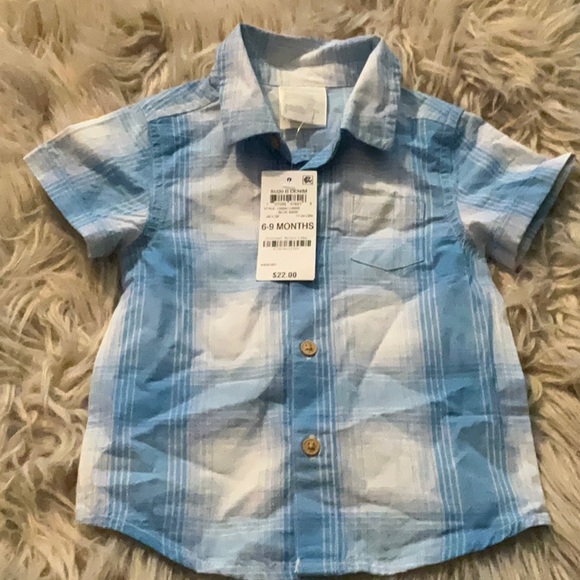 First Impressions short sleeve button down collar shirt 6-9 months - Picture 2 of 6